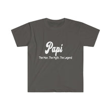 Load image into Gallery viewer, Papi. The Man. The Myth. The Legend. - Men&#39;s Fitted Short Sleeve Tee