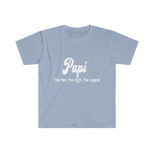 Load image into Gallery viewer, Papi. The Man. The Myth. The Legend. - Men&#39;s Fitted Short Sleeve Tee