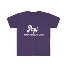 Load image into Gallery viewer, Papi. The Man. The Myth. The Legend. - Men&#39;s Fitted Short Sleeve Tee