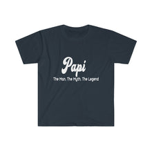 Load image into Gallery viewer, Papi. The Man. The Myth. The Legend. - Men&#39;s Fitted Short Sleeve Tee