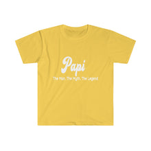 Load image into Gallery viewer, Papi. The Man. The Myth. The Legend. - Men&#39;s Fitted Short Sleeve Tee